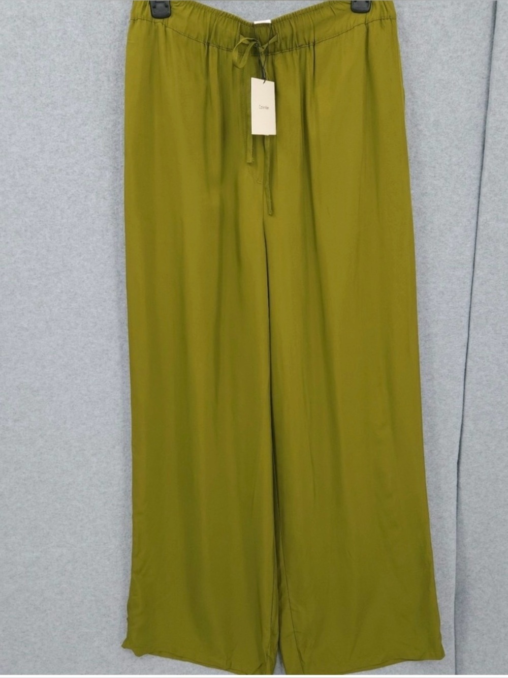 Calvin Klein Drawstring Relaxed Dark Leaves Wide Leg Pants Womens Size M NWT